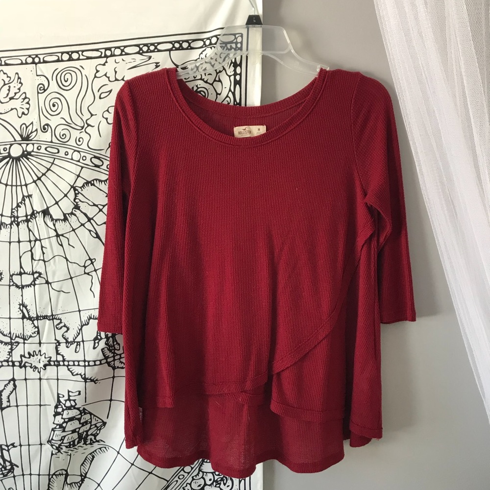 Red henley tee